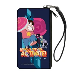 Canvas Zipper Wallet - SMALL - Steven Universe SERIOUS STEVEN…ACTIVATE Group Pose Blues