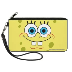 Canvas Zipper Wallet - SMALL - SpongeBob Face CLOSE-UP Yellows