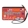 Canvas Zipper Wallet - SMALL - Peanuts Gang SEMI-POSITIVE VIBES Poses Red/Blues/White