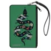 Canvas Zipper Wallet - SMALL - Harry Potter SLYTHERIN Serpent AMBITION CUNNING PRIDE Tattoo Green