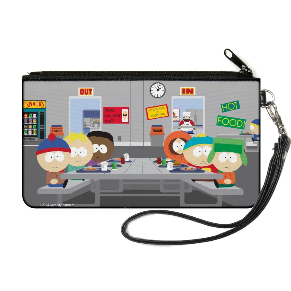 Canvas Zipper Wallet - SMALL - South Park Boys Group Cafeteria Table Scene