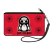 Canvas Zipper Wallet - SMALL - Skelanimals Pen the Penguin LOVE THE DEAD Pose Red/Black/White