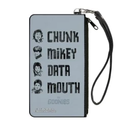 Canvas Zipper Wallet - SMALL - The Goonies CHUNK-MIKEY-DATA-MOUTH Poses Periwinkle/Black