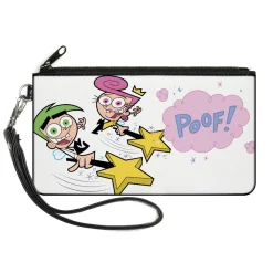Canvas Zipper Wallet - SMALL - THE FAIRLY ODDPARENTS Cosmo and Wanda POOF Pose White