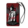 Canvas Zipper Wallet - SMALL - Supernatural Castiel Angel Wings Pose Reds Grays Black