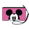 Canvas Zipper Wallet - SMALL - Mickey Mouse Face Character Close-Up Pink
