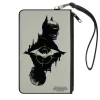 Canvas Zipper Wallet - SMALL - The Batman Movie Batman and Riddler Poses and Logos Cityscape Grays Black Green