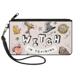 Canvas Zipper Wallet - SMALL - Harry Potter WITCH IN TRAINING Collage Light Pink