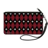 Canvas Zipper Wallet - SMALL - Skelanimals Face Logo Diamond Plaid Black/Red/White