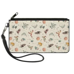 Canvas Zipper Wallet - SMALL - Harry Potter Charming Friends Collage Beige