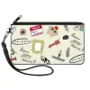 Canvas Zipper Wallet - SMALL - FRIENDS Show Icons Collage White