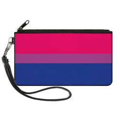 Canvas Zipper Wallet - SMALL - Flag Bisexual Pink Purple Blue
