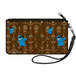 Canvas Zipper Wallet - SMALL - Foster's Home for Imaginary Friends Bloo Poses Black/White