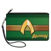 Canvas Zipper Wallet - SMALL - AQUAMAN Classic Icon Scales Stripe Green Golds