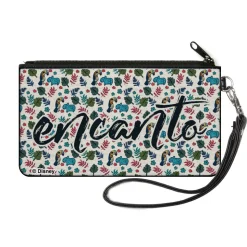 Canvas Zipper Wallet - SMALL - ENCANTO Script Logo White