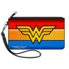 Canvas Zipper Wallet - SMALL - Wonder Woman Logo Stripe Red Yellows Blue