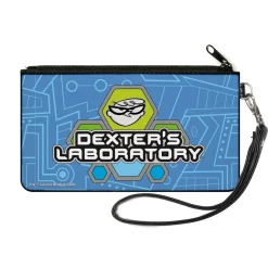 Canvas Zipper Wallet - SMALL - DEXTER'S LABORATORY Title Logo and Dexter Pose Blues