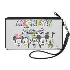 Canvas Zipper Wallet - SMALL - MICKEY'S FRIENDS The Fab Five Faces Gray