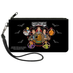 Canvas Zipper Wallet - SMALL - SCOOBYNATURAL 8-Character Group Pentagram Bats Black White Red
