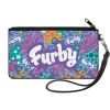 Canvas Zipper Wallet - SMALL - FURBY Title Logo Fur Print Blues/Purple/White