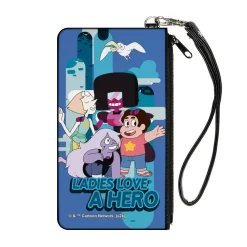 Canvas Zipper Wallet - SMALL - Steven Universe LADIES LOVE A HERO Group Pose Blues