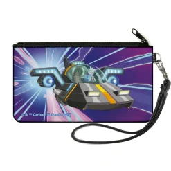 Canvas Zipper Wallet - SMALL - Rick and Morty Rick Space Cruiser Pose Blues