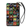 Canvas Zipper Wallet - SMALL - Justice League Comics 12-Chibi Character Pose Blocks