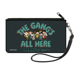 Canvas Zipper Wallet - SMALL - Peanuts Gang THE GANG'S ALL HERE Group Pose Black/Blue