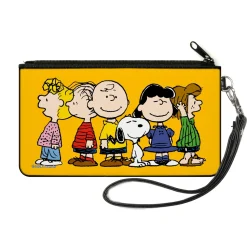 Canvas Zipper Wallet - SMALL - Peanuts Gang Close-Up Group Pose Golden Yellow