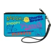 Canvas Zipper Wallet - SMALL - PEANUTS Charlie Brown Snoopy and Woodstock Typography Collage Blue/Multi Color