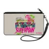 Canvas Zipper Wallet - SMALL - Superman LAST SON OF KRYPTON Poses White/Multi Color