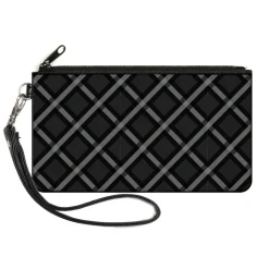 Canvas Zipper Wallet - SMALL - Buffalo Plaid X Charcoal Black Gray