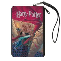 Canvas Zipper Wallet - SMALL - Harry Potter and the Chamber of Secrets Book Cover Drawing