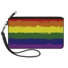 Canvas Zipper Wallet - SMALL - Rainbow Stripe Painted
