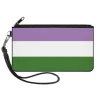 Canvas Zipper Wallet - SMALL - Flag Genderqueer Lavender White Green