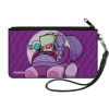 Canvas Zipper Wallet - SMALL - Invader Zim and GIR Voot Cruiser Pose and Bone Purples