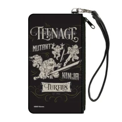 Canvas Zipper Wallet - SMALL - TEENAGE MUTANT NINJA TURTLES Est. 1984 Action Poses Black/White