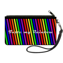 Canvas Zipper Wallet - SMALL - TASTE MY RAINBOW Black/Multi Color