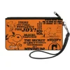 Canvas Zipper Wallet - SMALL - Snoopy Poses and Quotes Collage Orange/Black