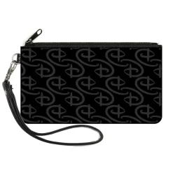 Canvas Zipper Wallet - SMALL - Disney Signature D Logo Monogram Black Gray