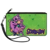 Canvas Zipper Wallet - SMALL - SCOOBY-DOO Shaggy Carrying Scooby Pose and Spider Webs Greens