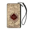 Canvas Zipper Wallet - SMALL - Hogwarts School THE MARAUDER'S MAP Tan Reds