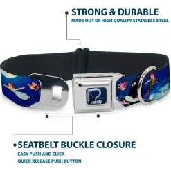 Captain Hook's Hook Full Color Seatbelt Buckle Collar - Peter Pan Flying Scene