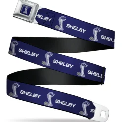 Carroll Shelby Super Snake Cobra Navy/White Seatbelt Belt - SHELBY Super Snake Cobra Navy/White Webbing