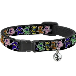 Cat Collar Breakaway - Dancing Bears Black Multi Color
