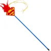 Cat Toy Wand - Superman Shield Logo with Feather and Ribbons