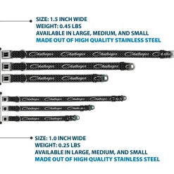 CHALLENGER Script Black Silver Seatbelt Buckle Collar - CHALLENGER Repeat w/Text Black/White