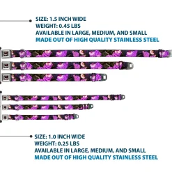 Cheshire Cat Eyes Smile Full Color Seatbelt Buckle Collar - Cheshire Cat Tree Poses