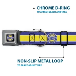 CHEVROLET SUPER SERVICE Logo Full Color Black/Blue/Yellow/White Seatbelt Buckle Collar - CHEVROLET SUPER SERVICE Logo/Stripe Blue/White/Yellow