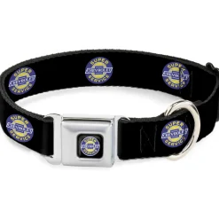 CHEVROLET SUPER SERVICE Logo Full Color Black/Blue/Yellow/White Seatbelt Buckle Collar - CHEVROLET SUPER SERVICE Logo Black/Blue/Yellow/White